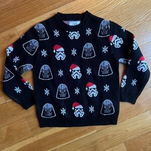 LIKE NEW Kids Star Wars Black Christmas Sweater